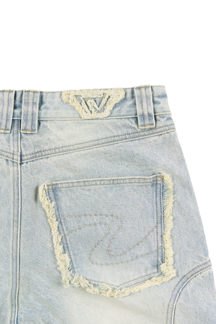 Trendt Vision Blue Heavy Washed Sen Shorts (1)