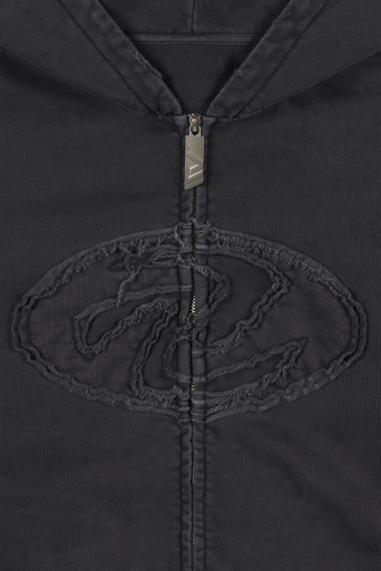 Trendt Vision Patched Logo Zip Hoodie Schwarz (1)