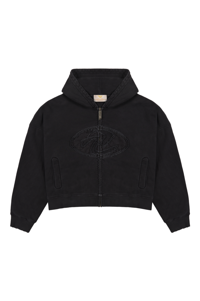 Trendt Vision Patched Logo Zip Hoodie Schwarz (2)